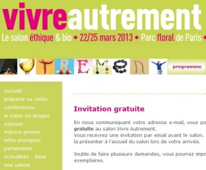 Invitation gratuite salon Vivre Autrement 