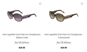 Lunettes de Soleil Karl Lagerfeld à 49,99 euros seulement (port inclus)