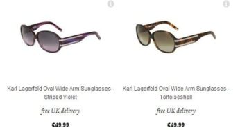 Lunettes de Soleil Karl Lagerfeld à 49,99 euros seulement (port inclus)