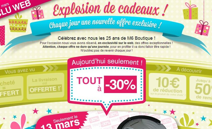 Moins 30% sur tout M6 Boutique - Aujourd’hui seulement !