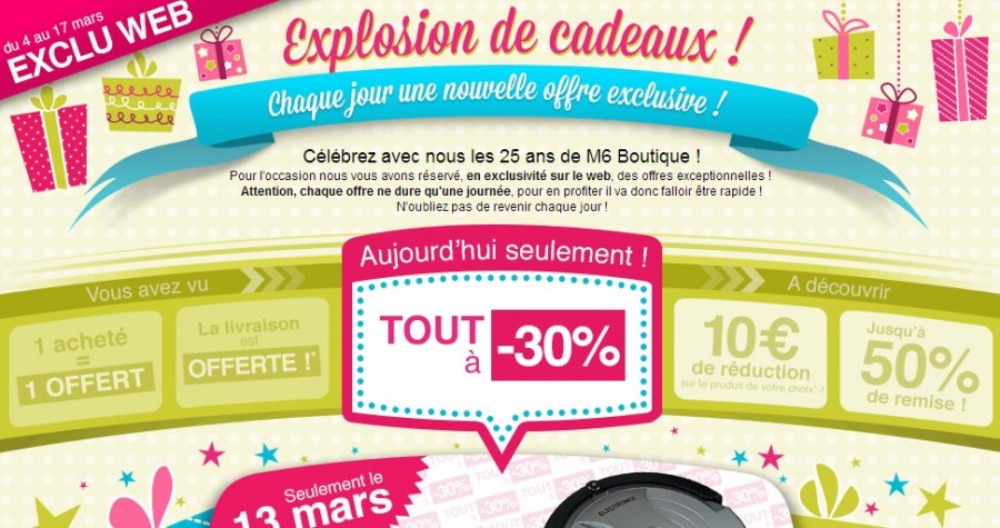 Moins 30% sur tout M6 Boutique - Aujourd’hui seulement !