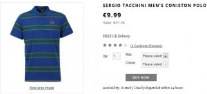 Polo Sergio Tacchini à seulement 8,99 euros (port inclus)