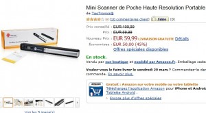 Promo Mini Scanner de Poche 900 DPI à seulement 59,99 euros (port inclus)