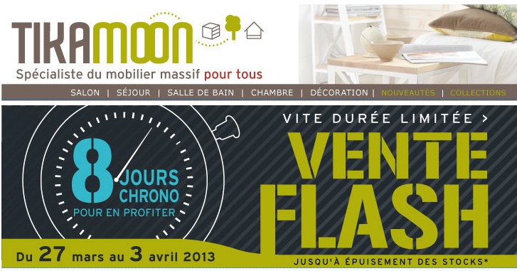 Vente flash Tikamoon de -40 à -69% sur 20 meubles