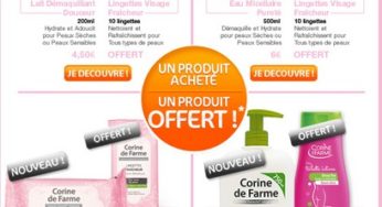 1 acheté = 1 gratuit Corine de Farme (à partir de 2 euros)