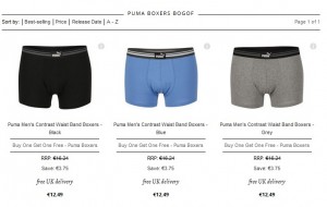 1 boxer Puma acheté = 1 boxer offert 