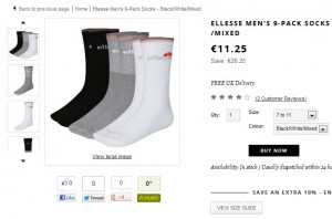 10,13 euros le lot de 3 paires de chaussettes Ellesse (port inclus)