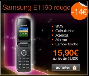 Samsumg E1190 à seulement 15,90 euros