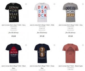 2 t-Shirt Jack & Jones aux choix pour 15 euros seulement (port inclus)