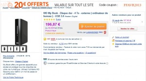 177 euros le Disque dur externe  4To Western Digital