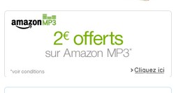 2 euros offerts de MP3 sur Amazon pour tout achat