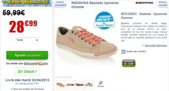 28,99 euros Baskets homme Redskins (livraison gratuite)