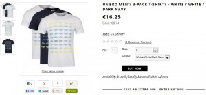 3 T-shirts Umbro pour moins de 15 euros (livraison gratuite)