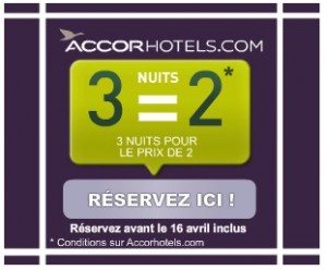 3 nuits pour le prix de 2 dans un hotel Accor