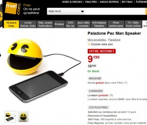 9,95 euros enceinte Pacman Paladone pour lecteurs Mp3, Smartphones