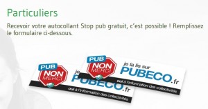 Autocollant Stop pub gratuit