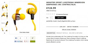 Ecouteurs intra-auriculaires MONSTER iSport 56,99 euros (port inclus) 