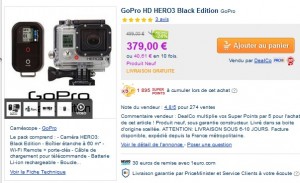 GoPro HD HERO3 Black Edition 379 euros + 3032 SP 