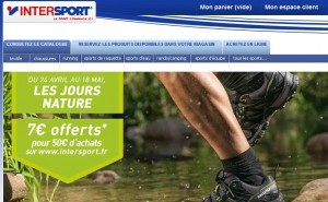 Intersport moins 7 euros pour 50 euros d’achats