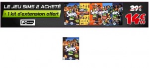 Jeu Sims 2 Acheté = 1 Kit d’Extension gratuit