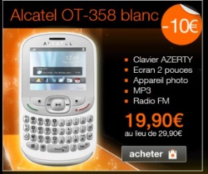 Moins de 20 euros l’Alcatel OT 358 Blanc