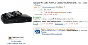 Moins de 60 euros le lecteur multimédia Netgear HD