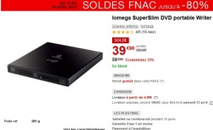 Soldes 39,90 euros le graveur DVD portable Iomega