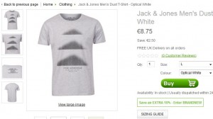 Moins de 8 euros le T-Shirt Jack & Jones (livraison gratuite)