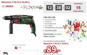 Vente Flash Perceuse percussion Bosch à 89 euros (port inclus)