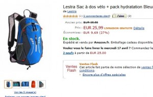 Vente flash Sac à dos vélo Lestra avec pack hydratation