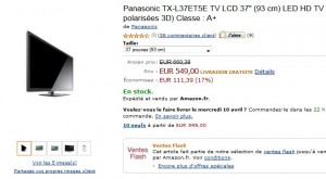 vente flash Téléviseur LED 3D / Wi-Fi Panasonic 37