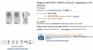 Vente flash lot 3 CPL Netgear 500mbits/s Nano à 69,90 euros