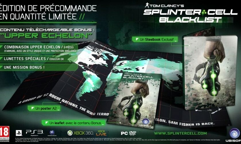 Bonus Précommande: Splinter Cell : Blacklist = Steelbook gratuit