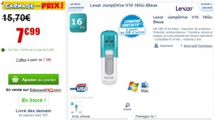 cle usb16go lexar 7 euros