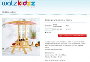 Moins de 45 euros le Salon en bois pour enfants (port inclus) 