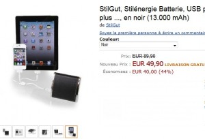 Moins de 50 euros Batterie externe USB 13.000mAh StilGut