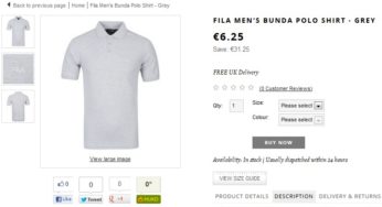 6,25 euros le Polo Fila (port inclus)