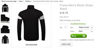 Moins de 17 euros la Veste Puma (port inclus)