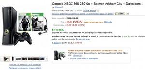 Xbox 360 250Go avec deux jeux vidéo pour 199,99 euros (port inclus).