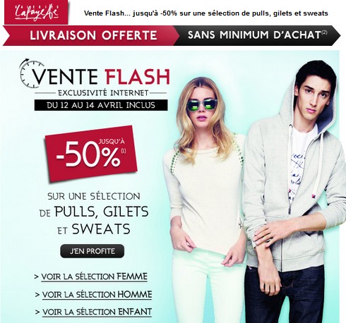 Vente flash Galeries Lafayette Sweats, Pulls et Gilets (livraison gratuite)