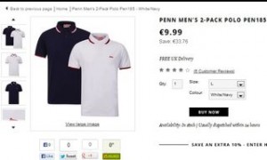 2 Polos homme Penn pour moins de 9 euros