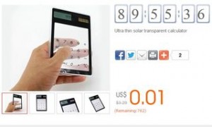 Calculatrice solaire transparente (port inclus)