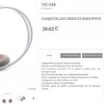 PROMO Casque blanc grisé et rose Pivot Incase