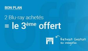 FNAC : 2 Blu-ray achetés = 1 gratuit