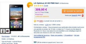 Le plus bas prix Smartphone LG Optimus 4X