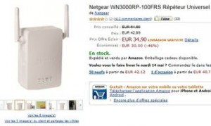 Moins de 35 euros le répéteur Wi-Fi Netgear