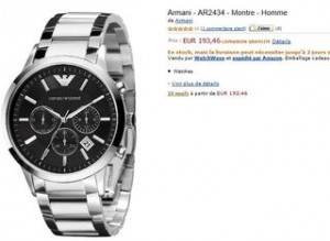 Montre Emporio Armani à moins de 200 euros (port inclus – prix normal +de 300€)