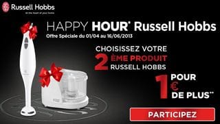 1 produit Russell Hobbs acheté = 1 mixeur ou mini-hachoir pour 1 euro