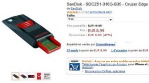 PROMO Cle USB 16 Go SanDisk Cruzer Edge