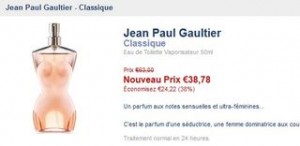 PROMO Eau de Toilette J-P Gaultier Classique 50ml 38 euros